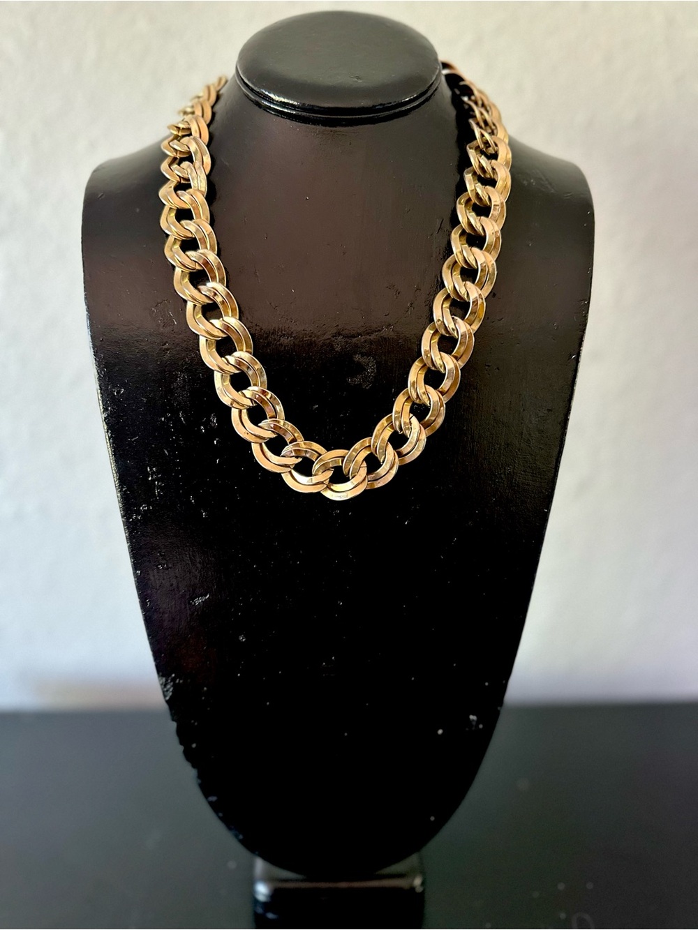 Monet Vintage Gold-Tone Chunky Curb Chain Necklace